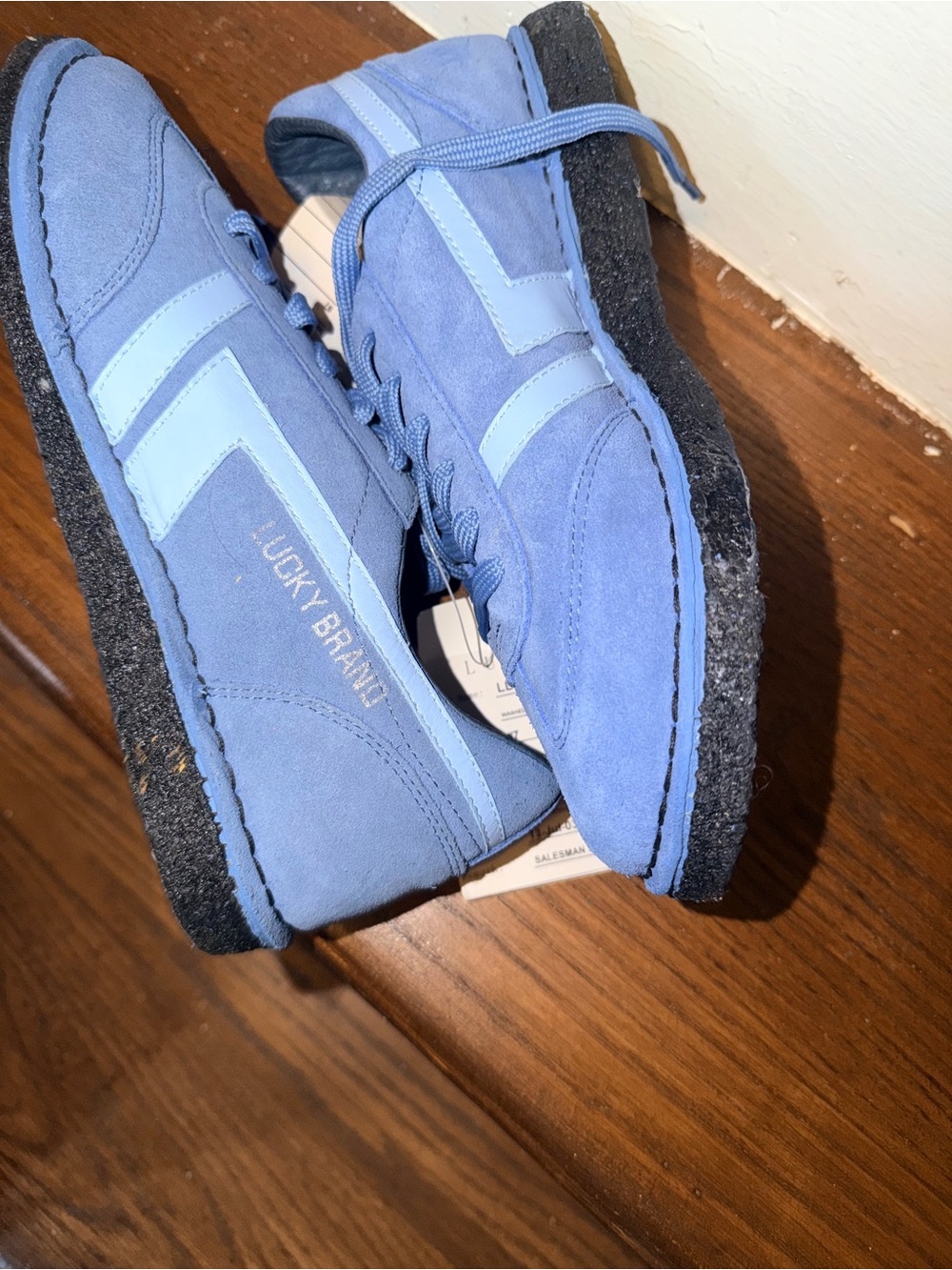 Lucky Brand Blue Suede Low-Top Sneakers - Picture 4 of 5